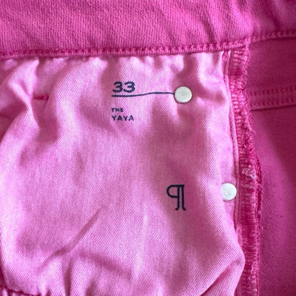 Pilcro The Yaya Cotton Blend Mid-Rise Denim Crop Flare Jeans Pink Womens Size 33 - Picture 10 of 16